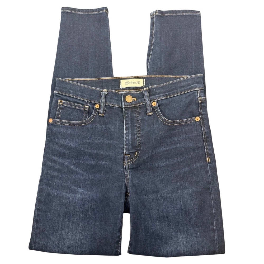 Madewell 9" Mid-Rise Skinny Jeans Womens 26 Dark Wash Indigo Stretch Denim